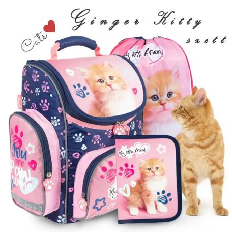 My Little Friend cicás iskolatáska SZETT – Ginger Kitty