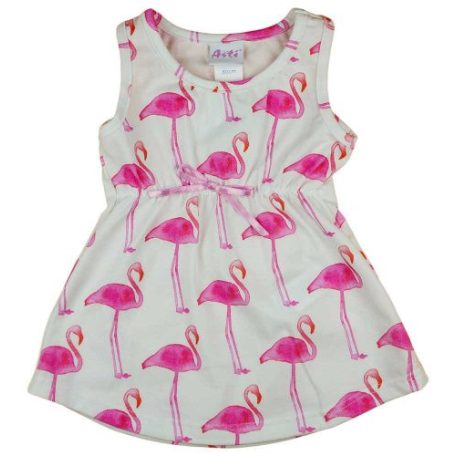 Flamingó mintás ujjatlan pamut kislány ruha 
