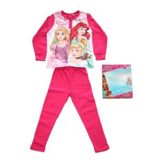   Hosszú vékony pamut gyerek pizsama - Hercegnők - Aranyhaj, Ariel, Csipkerózsika mintával