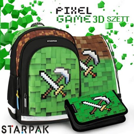 Starpak iskolatáska, hátizsák SZETT – Pixel Game 3D
