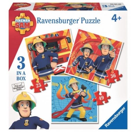 Ravensburger 3 az 1-ben puzzle (25, 36, 49 db-os) - Sam, a tűzoltó 